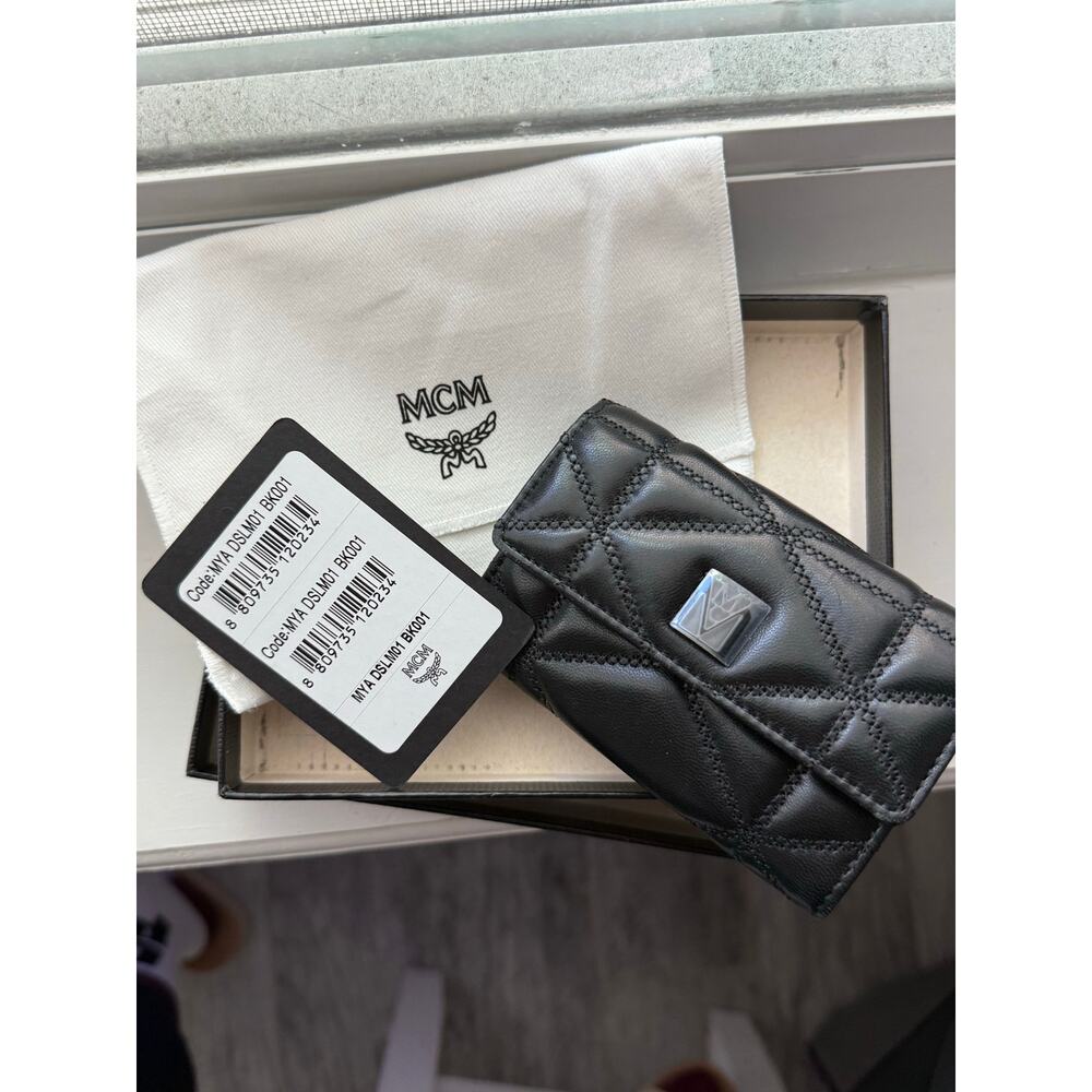 MCM Travia Quilted Leather Card Case – Authentic Black NWT - Picture 8 of 15
